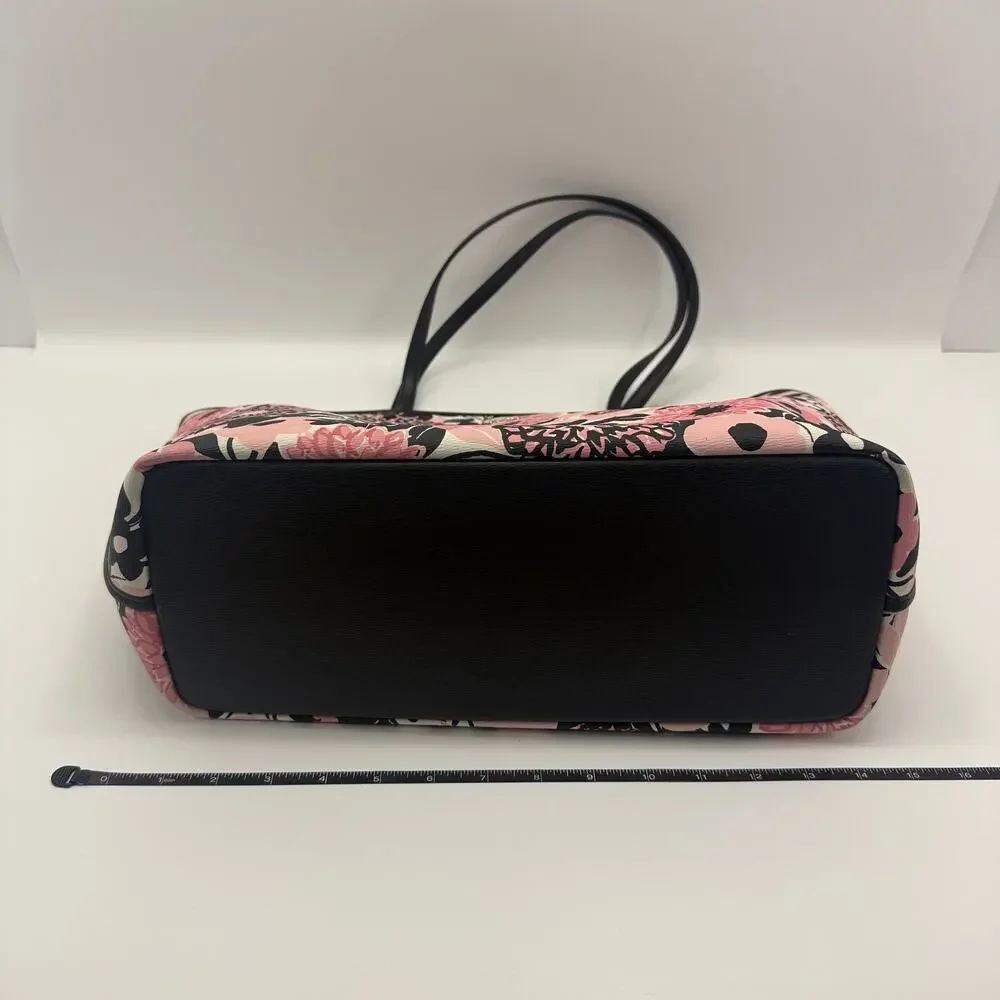Kate Spade NY Pink Floral Two Pocket Double Strap Handbag Tote Purse - Picture 7 of 9
